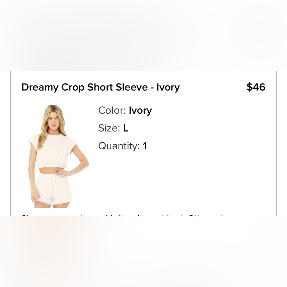 ALO Ivory Short Sleeve Dress
